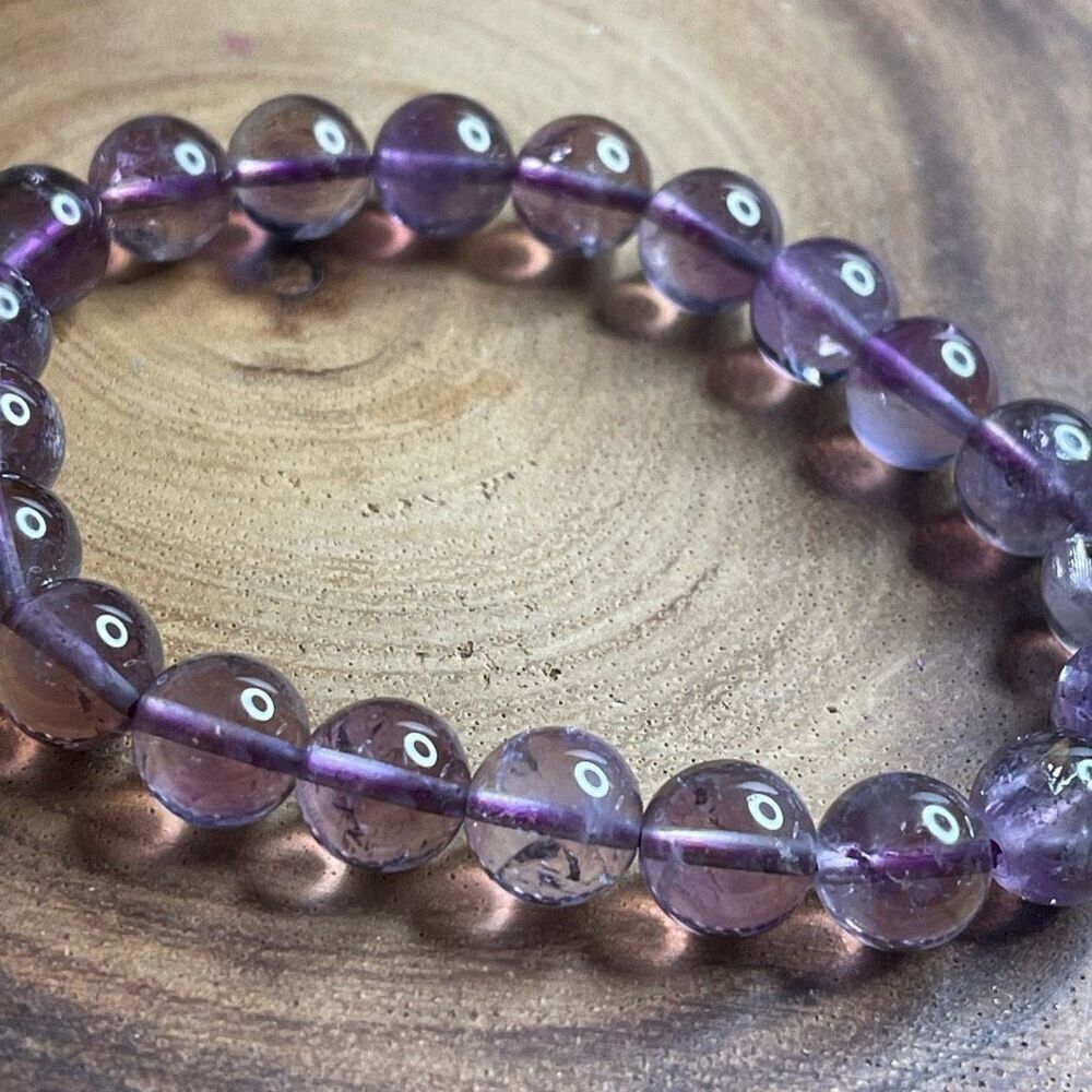 Smoky Amethyst 8mm stretch bracelet beaded bracelet 6.75” stretch crystal healin